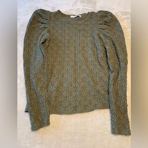 LOFT Olive Green Lace Blouse